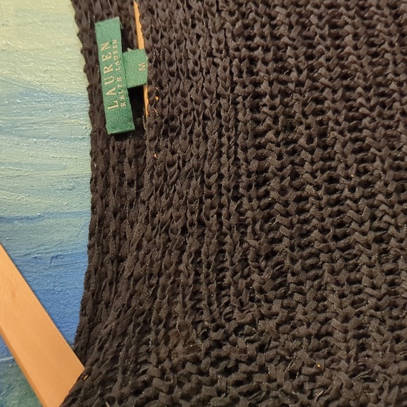 Lauren Ralph Lauren black woven boat neck sweater ladies medium - Picture 2 of 11